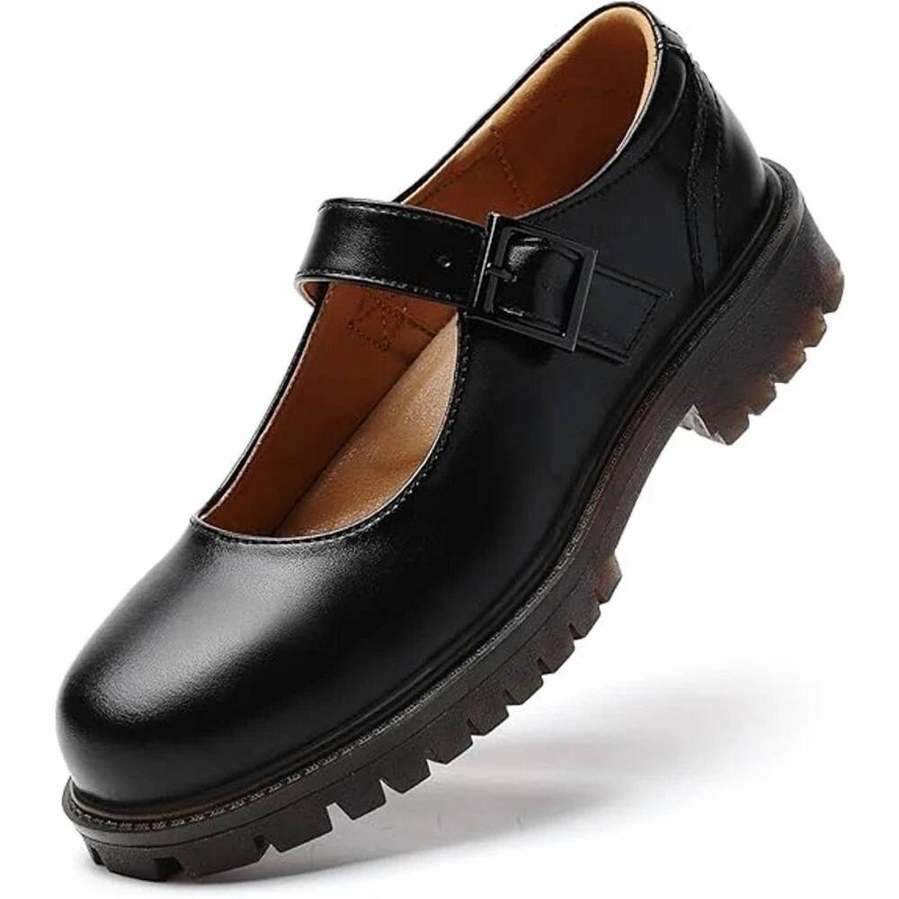 NEW XMM women's platform mary jane buckle strap shoes in black